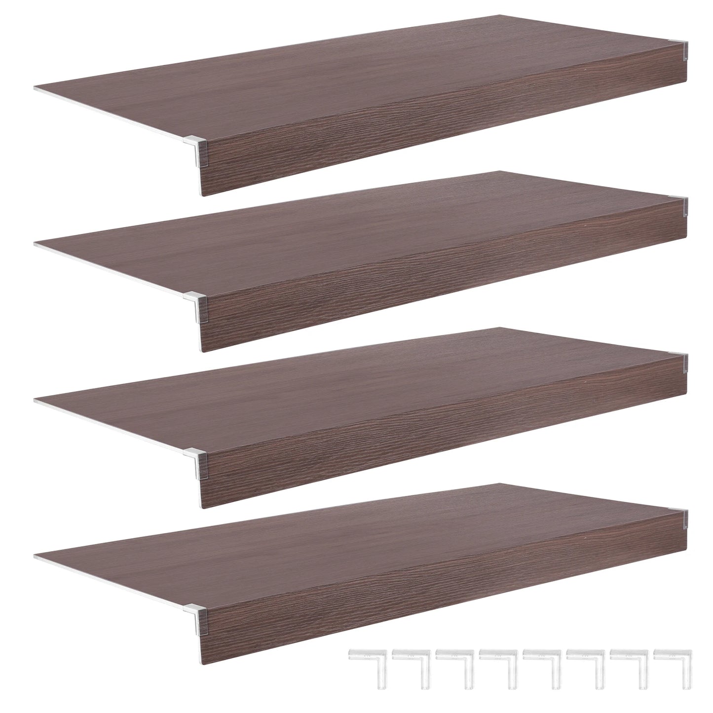 4 Pcs PVC Pantry Shelf Cover 0.32in Thick Faux Wood Rack Covers Easy To Clean and Install for Home Kitchen Bathroom Organization