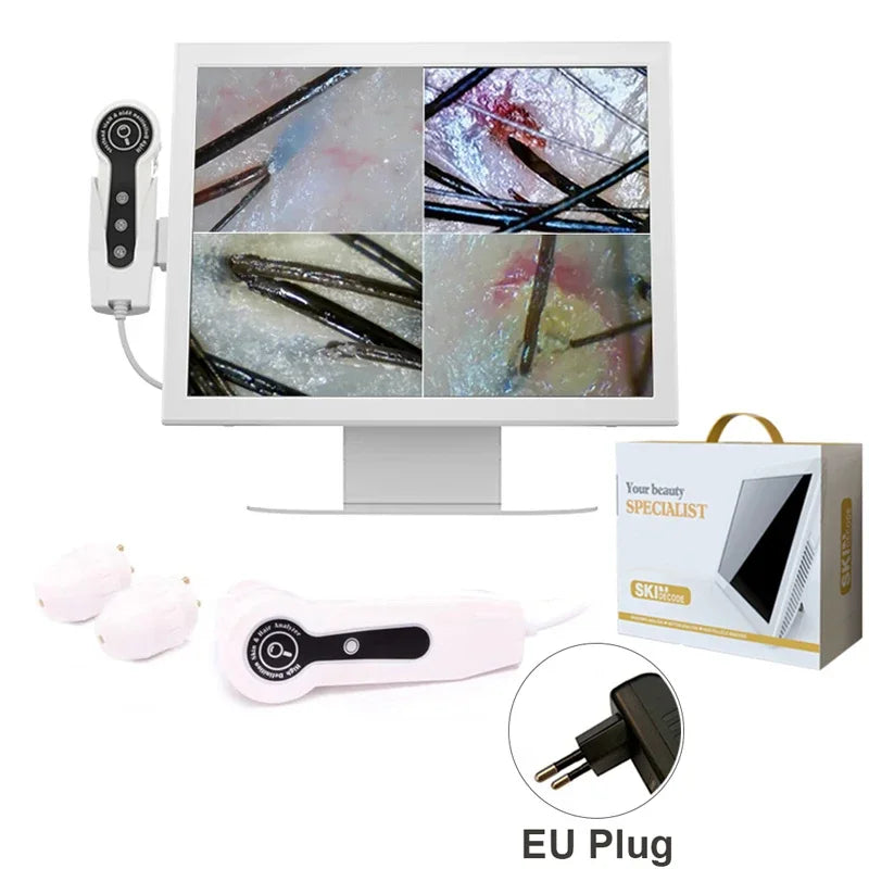 15 Inch Screen Ultra Hair Skin Analyze HD Intelligent Beauty Salon Home 50/200 Times Lens HD Scalp Hair Detector Skin Analysis