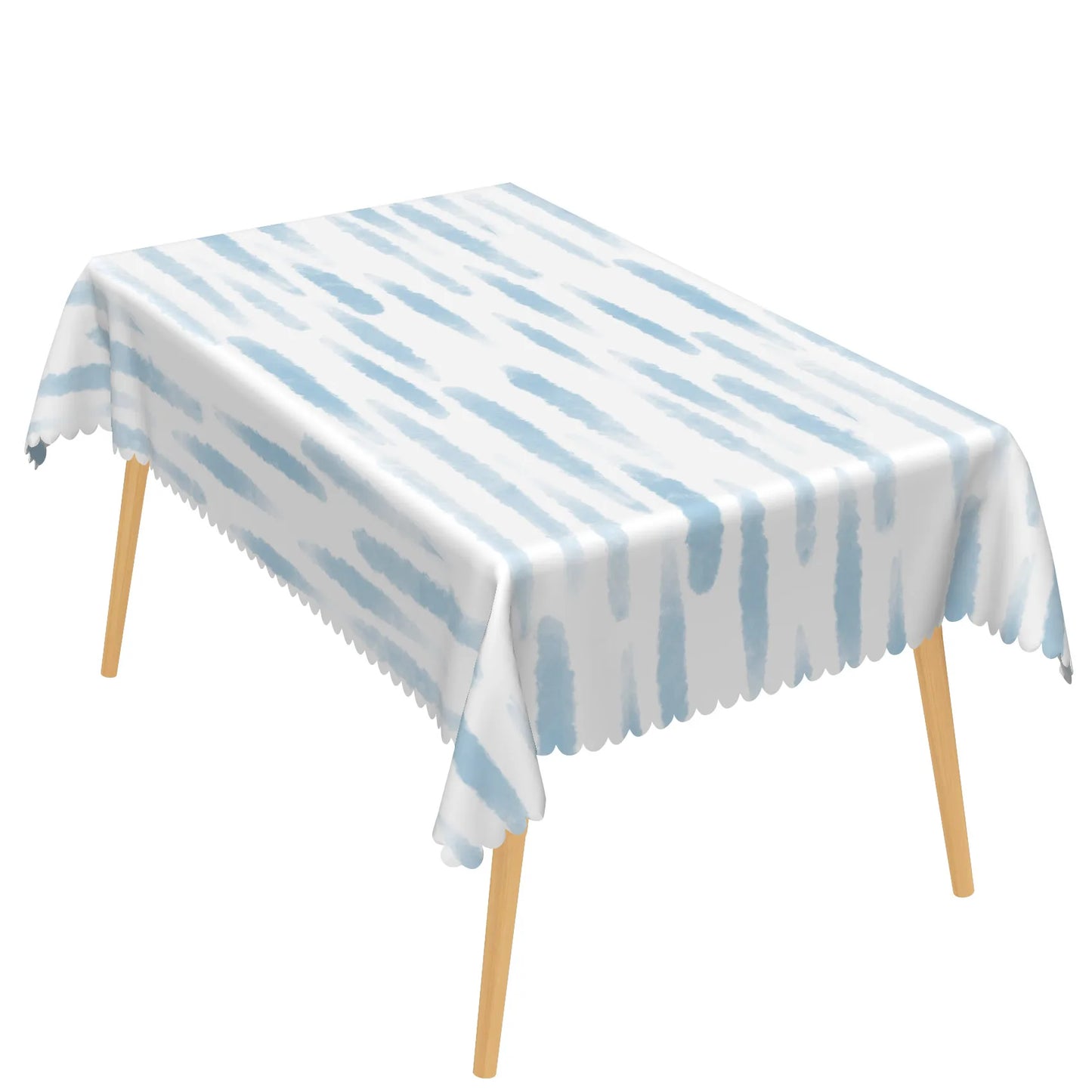 Blue Geometric Tablecloth Rectangular Modern Stripes Checkered Waves Waterproof Table Cover For Dining Room Kitchen Home Decor