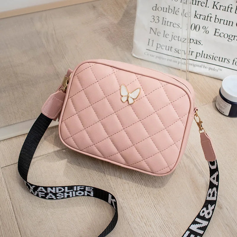 Diamond Pattern Square Shoulder Bags for Women Fashion PU Leather Crossbody Bags Ladies Shopping Portable Handbag and Purse