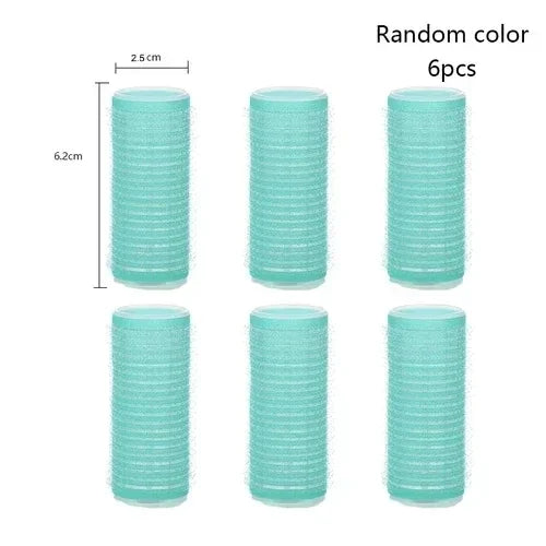 Hot Selling 6/12/24Pcs Pink Nylon Plastic Hair Rollers Set DIY Hairdressing Tools 3Sizes No Heat Self Grip Hair Roller Curlers