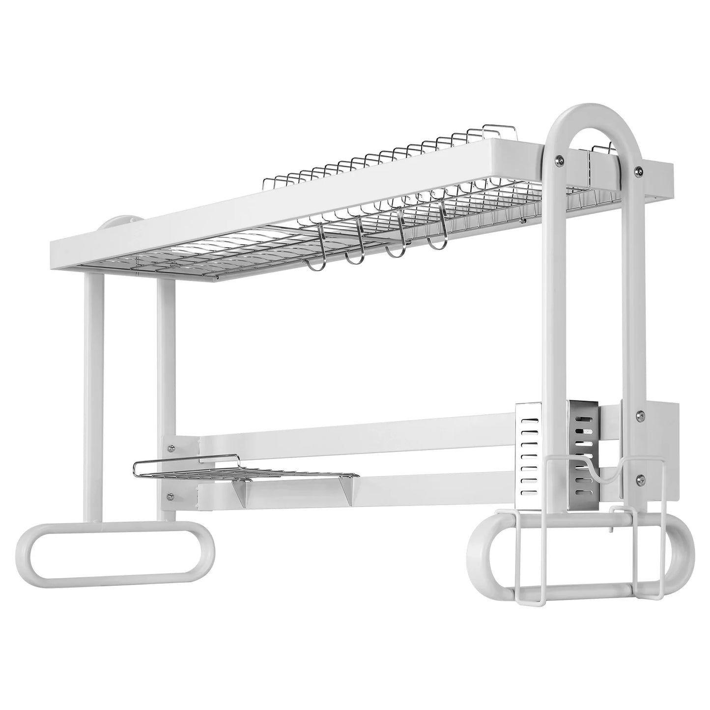 Stainless Steel 2/3Layer Dish Drainer Kitchen Dish Rack with Utensil Holder Anti-Slip Sink Organizer for Home Storage Accessor