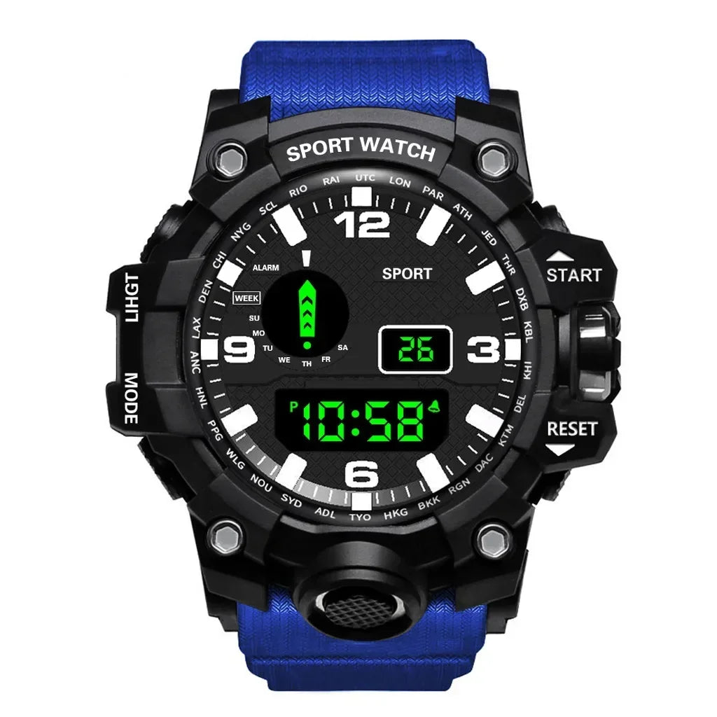 MAYZHISU Men's Sports Watch Luminous LED Digital Men Sport Watch Alarm Clock Waterproof Multifunction Military Electronic Watch