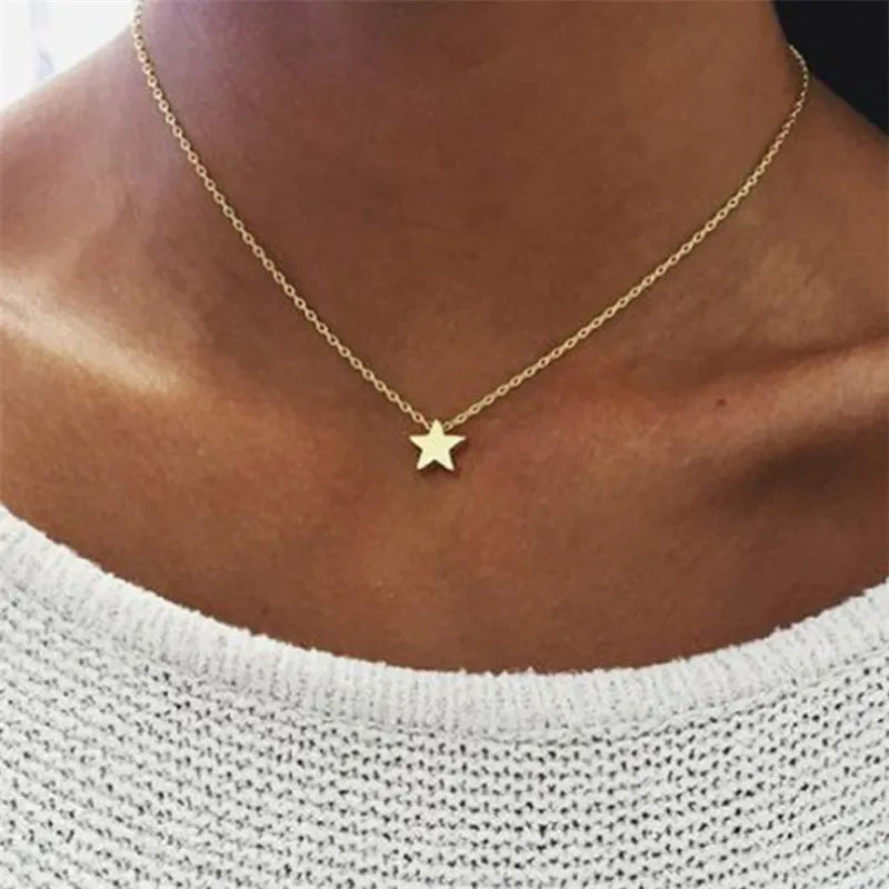 LETAPI 2025 New Fashion Simple Silver Color Choker Necklaces for Women Three Layer Chain Heart Pendant Necklace Jewelry Gift