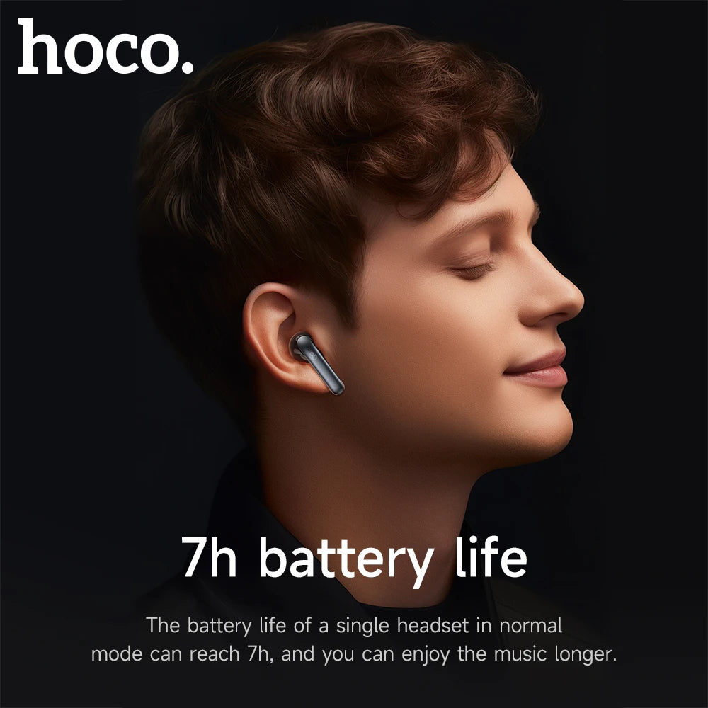 HOCO EQ5 ANC+ENC Bluetooth 5.3 Wireless Earphone Active Noise Cancellation Hifi Stereo Sound Dual Microphone Music Sport Earbuds