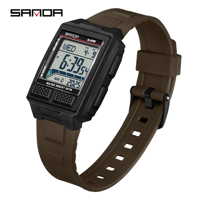 SANDA 2212 New 2025 Fashion Men's Electronic Watch Waterproof Multi functional Lightweight Sports Digital Watch reloj hombre