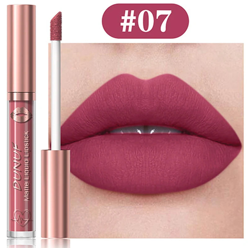 18-Colors Sexy Velvet Matte Lip Gloss Rose Pink Liquid Lipstick Beauty Red Waterproof Lasting Easy To Color Nude Lip Tint Makeup