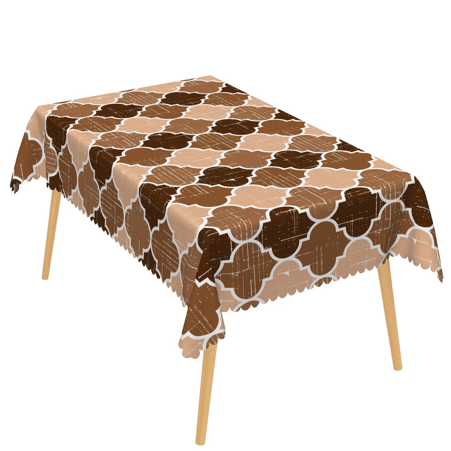 Moroccan Pattern Tablecloth Geometric Design Waterproof Easy Clean Rectangular Table Cover for Dining Room Kitchen Home Decor