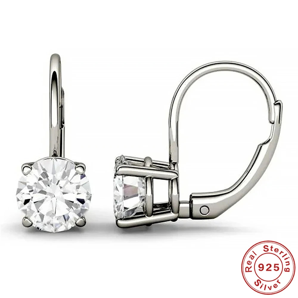 CANNER 0.5-1.2 Carat D Color Moissanite Ear Stud Earrings For Women 925 Sterling Silver Elegant Sparkling Piercing Earrings Gift