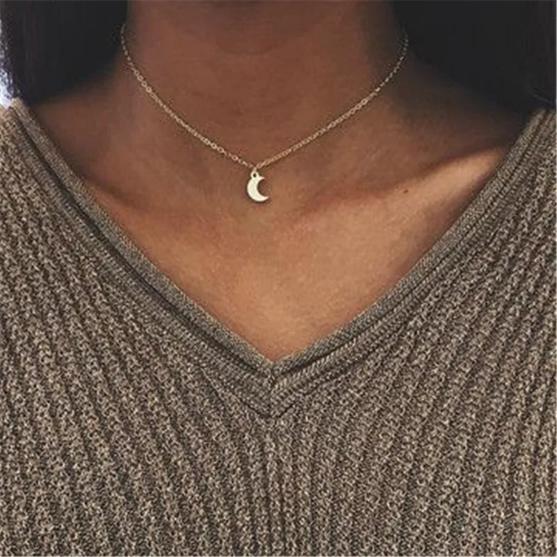 LETAPI 2025 New Fashion Simple Silver Color Choker Necklaces for Women Three Layer Chain Heart Pendant Necklace Jewelry Gift