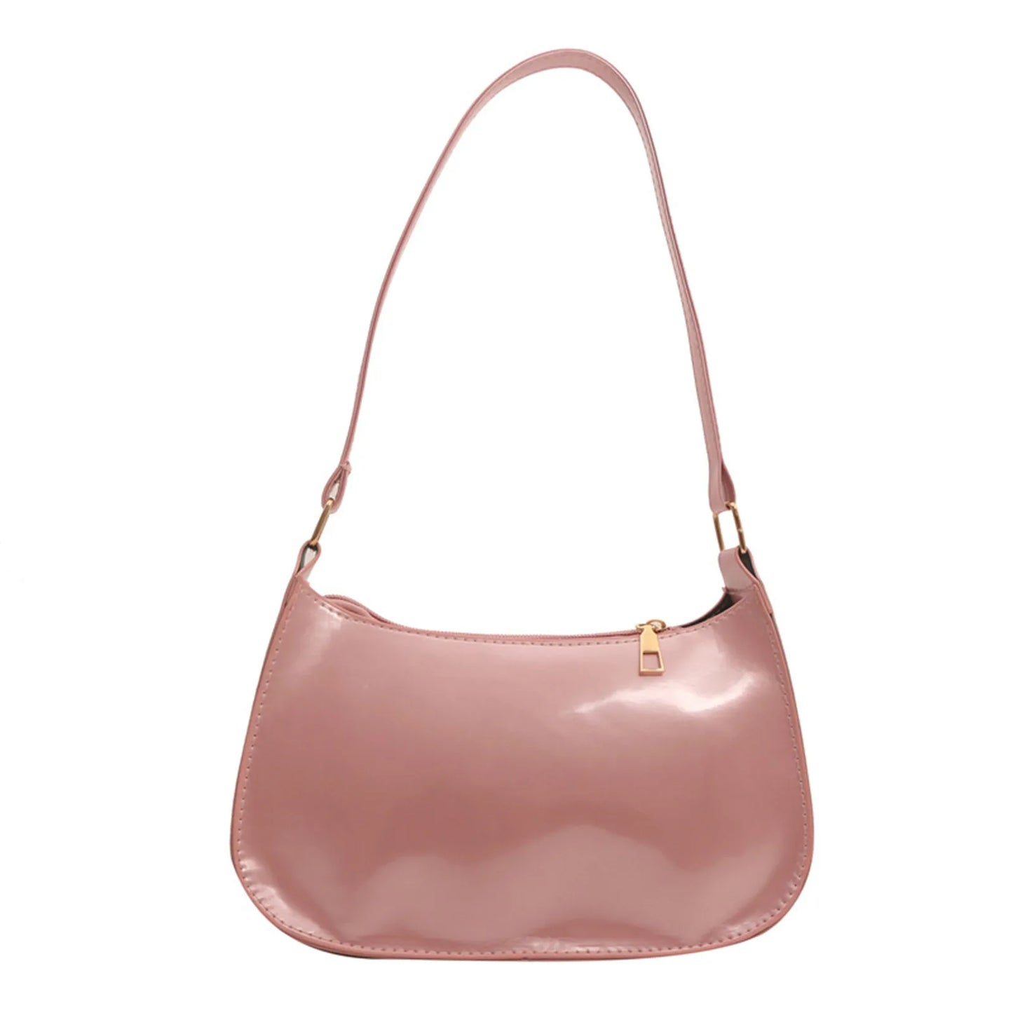 2025 Retro Solid Color PU Leather Shoulder Bag Fashion Women's Handbags Casual Designer Underarm Bag