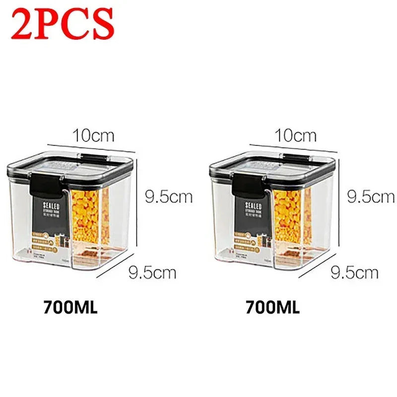 460-1800ml Sets Stackable Kitchen Sealed Jar Plastic Food Storage Box Multigrain Tank Bottle Dried Fruit Tea Storage Containers