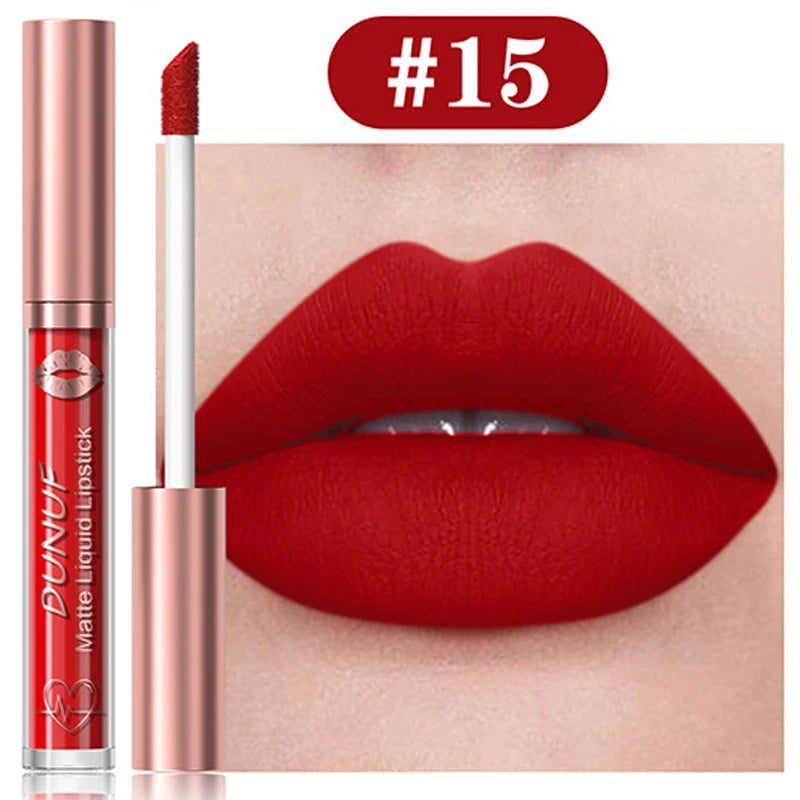 18-Colors Sexy Velvet Matte Lip Gloss Rose Pink Liquid Lipstick Beauty Red Waterproof Lasting Easy To Color Nude Lip Tint Makeup