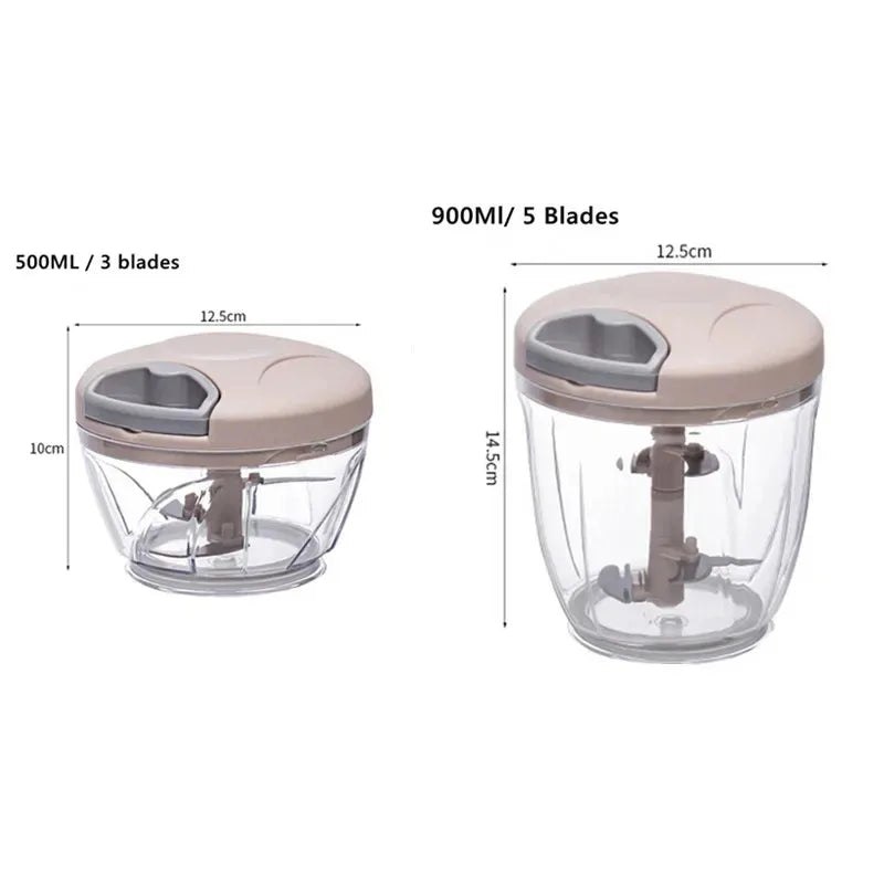 Home 1pc 500/900ML Manual Hand Pull Meat Mincer Garlic Chopper Vegetable Chili Onion Cutter Kitchen Cooking Tools