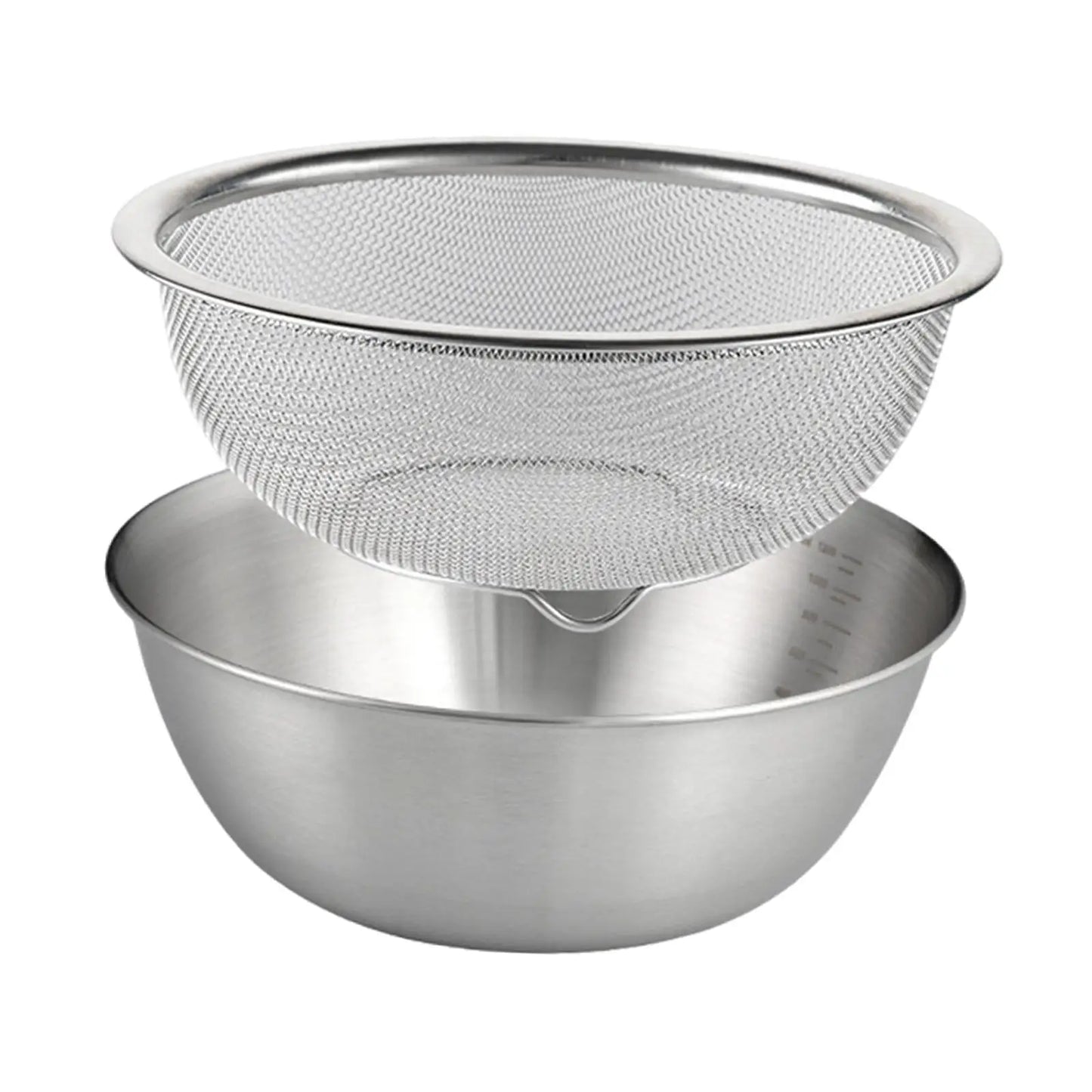 304 Stainless Steel Microporous Colander with Mixing Bowl for Washing Vegetables, Fruit and Rice and for Draining Cooked Pasta