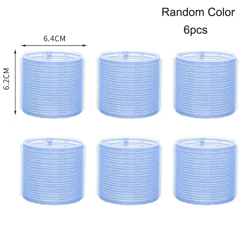 Hot Selling 6/12/24Pcs Pink Nylon Plastic Hair Rollers Set DIY Hairdressing Tools 3Sizes No Heat Self Grip Hair Roller Curlers