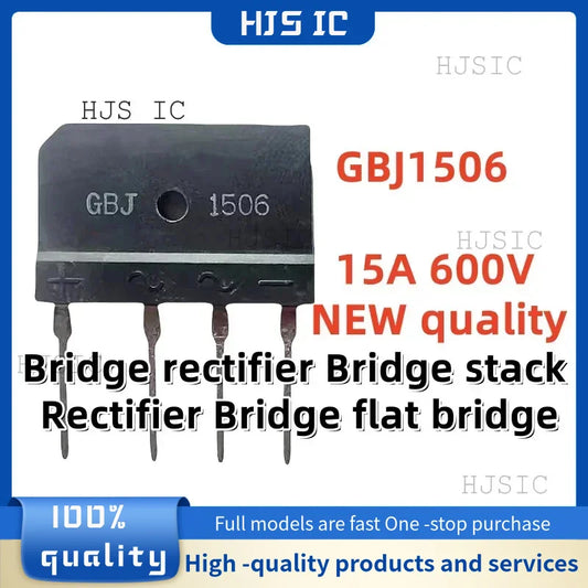 5PCS New Original GBJ1506 GBJ 1506 / 15A 600V Bridge rectifier Bridge stack Rectifier Bridge flat bridge electronics