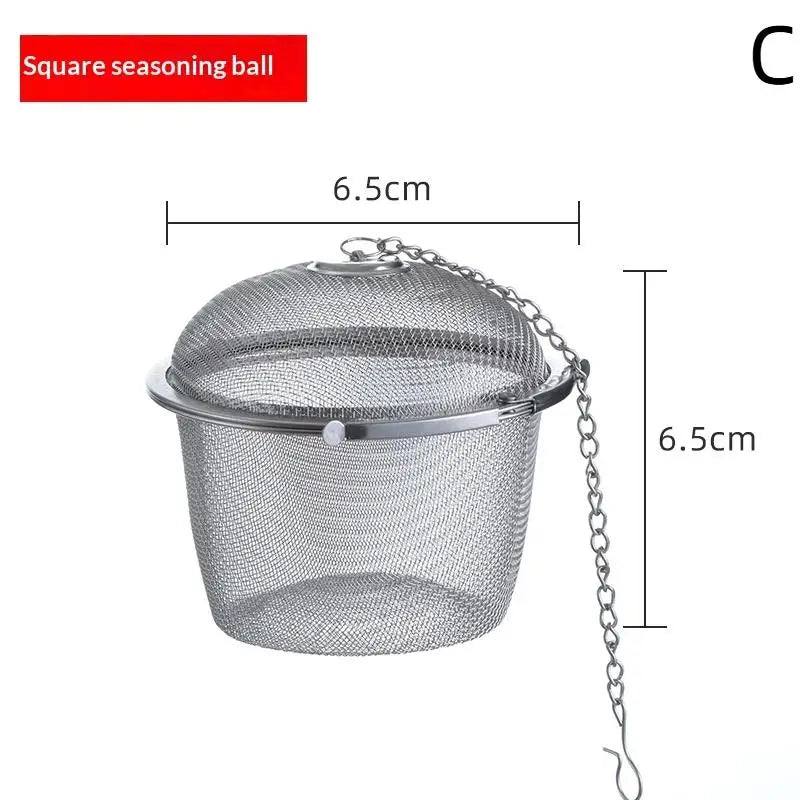 Tea Coffee Stew Spice Soup Herbal Sieve Infuser Reusable Stainless Steel Seasoning Bag Ball Kitchen Filter Sachet With Chain