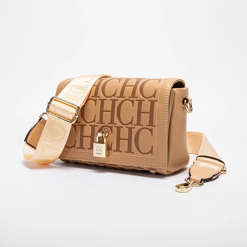 CHCH Fashion Classic Retro Women's New Shoulder Bag Letter PU Material Party Multi functional Crossbody Bag