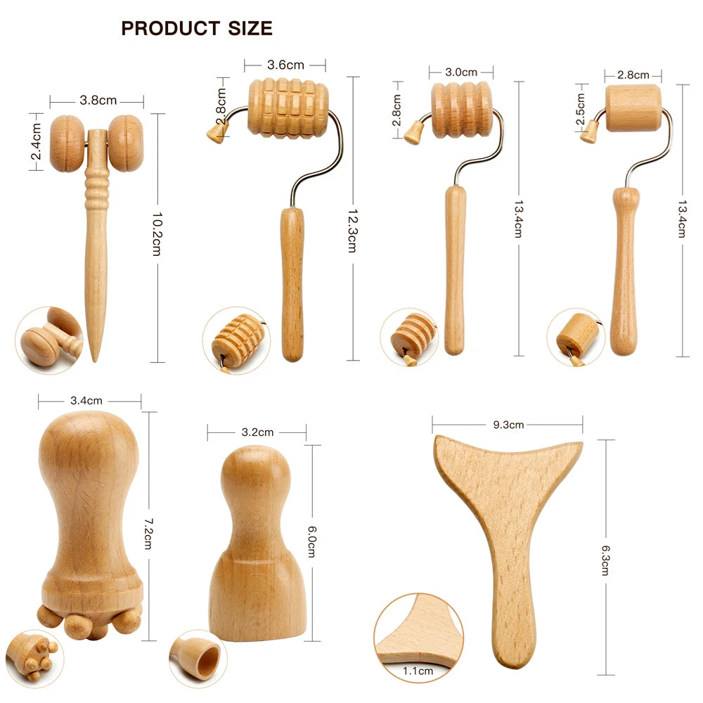 Wood Therapy Face Massager Face Lifting Maderoterapia Gua Sha Wrinkle Remover Skin Scraper Anti Cellulite Neck Lift Beautytool