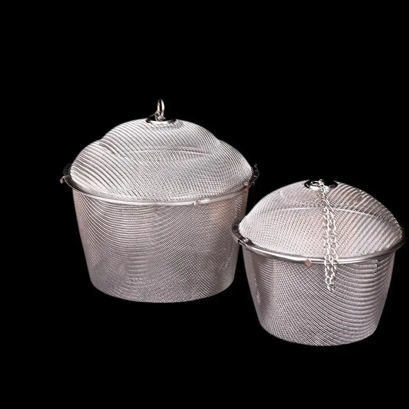 Tea Coffee Stew Spice Soup Herbal Sieve Infuser Reusable Stainless Steel Seasoning Bag Ball Kitchen Filter Sachet With Chain