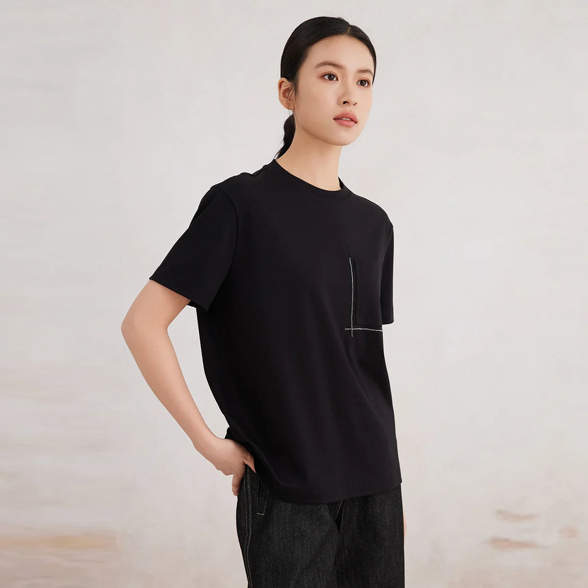 K3147W White Premium Clothes Ladies long staple cotton Tshirts Women's Clothing T-Shirt for Women