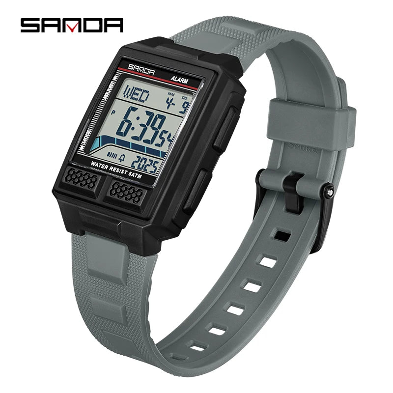 SANDA 2212 New 2025 Fashion Men's Electronic Watch Waterproof Multi functional Lightweight Sports Digital Watch reloj hombre