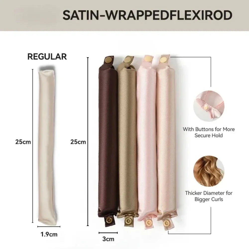 No Heat Hair Rollers Heatless Hair Curler Curling Rod Headband Satin Lazy Curls Soft Curlers Sleeping Flexi Rods Styling Tools