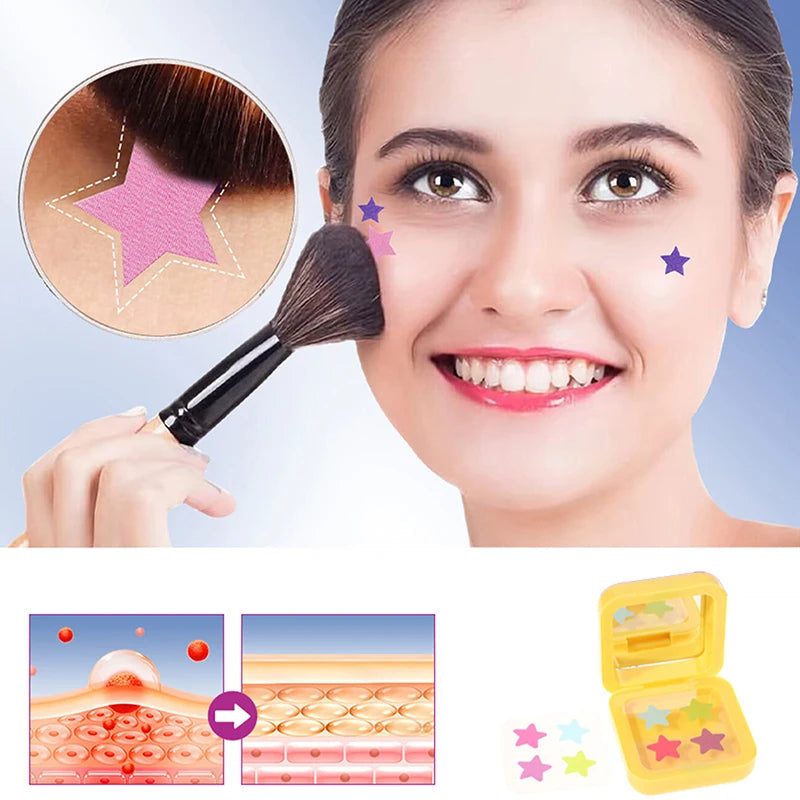 1Box 25/48 Patches Hydrocolloid Acne Patch Fade Repair Invisible Acne Removal Stickers Concealer Makeup Tool Star With Mirror