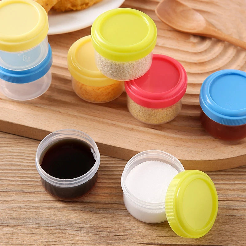 4Pcs 35ml Salad Dressing Containers To Go Plastic Twist Top Sauce Condiment Container With Lid Lunch Box Accessories