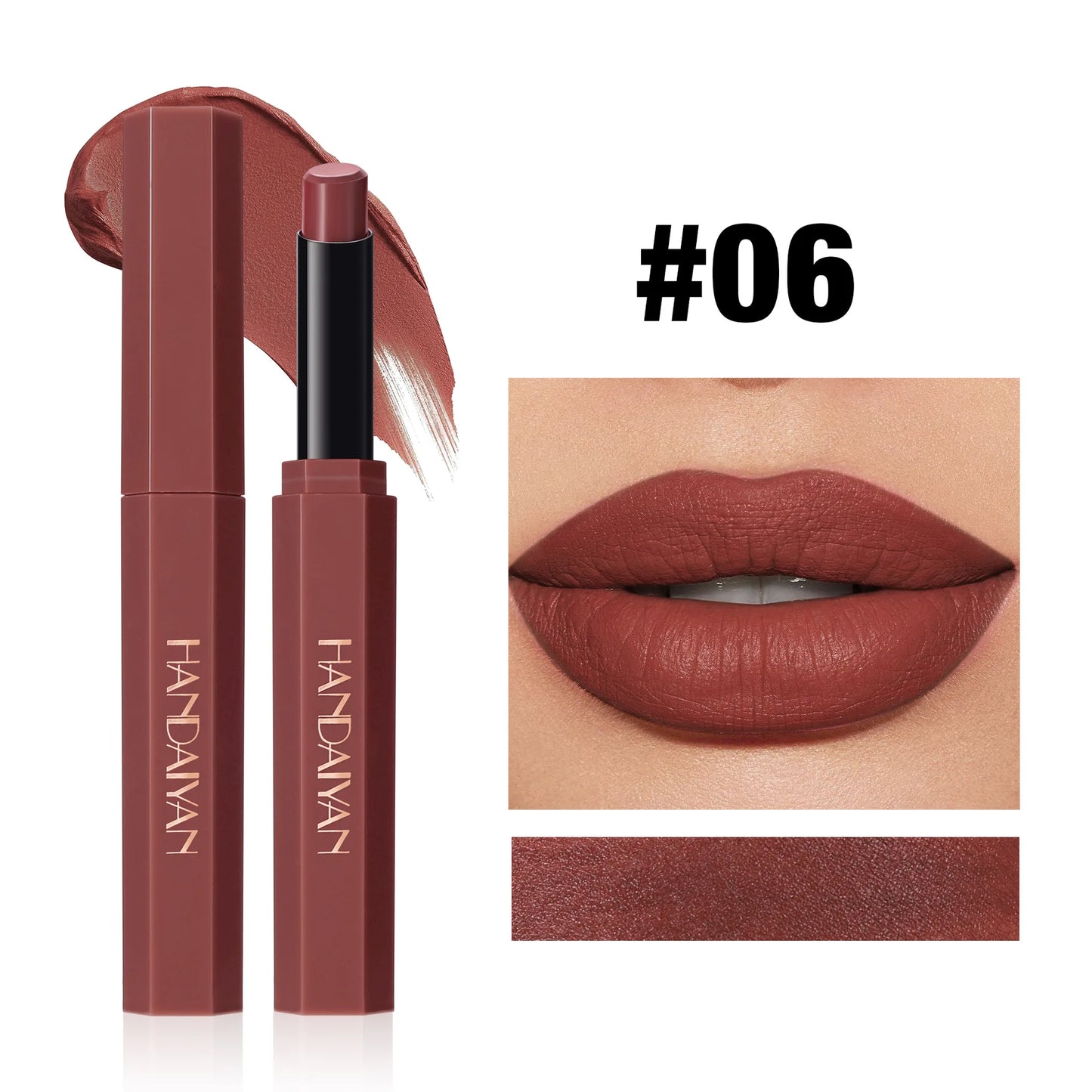 Red Matte Velvet Lipstick Waterproof Lasting Brown Lipstick Pencil Non Stick Cup Moisturize Lipstick Not Fading Sexy Lips Makeup