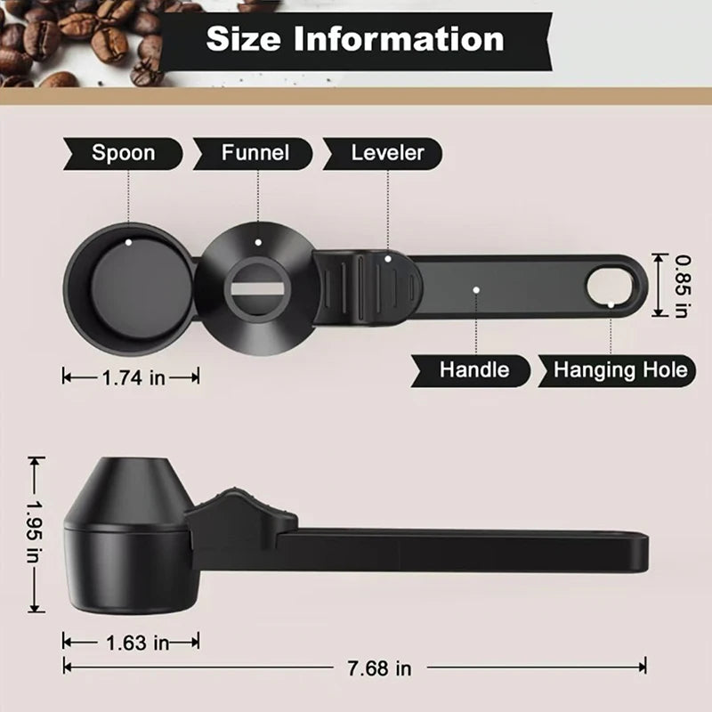 1pcs Coffee Scoop With Funnel For Reusable K-cup Coffee Pot 2 Tablespoon Capacity Coffee Measuring Spoon Kitchen Accessories