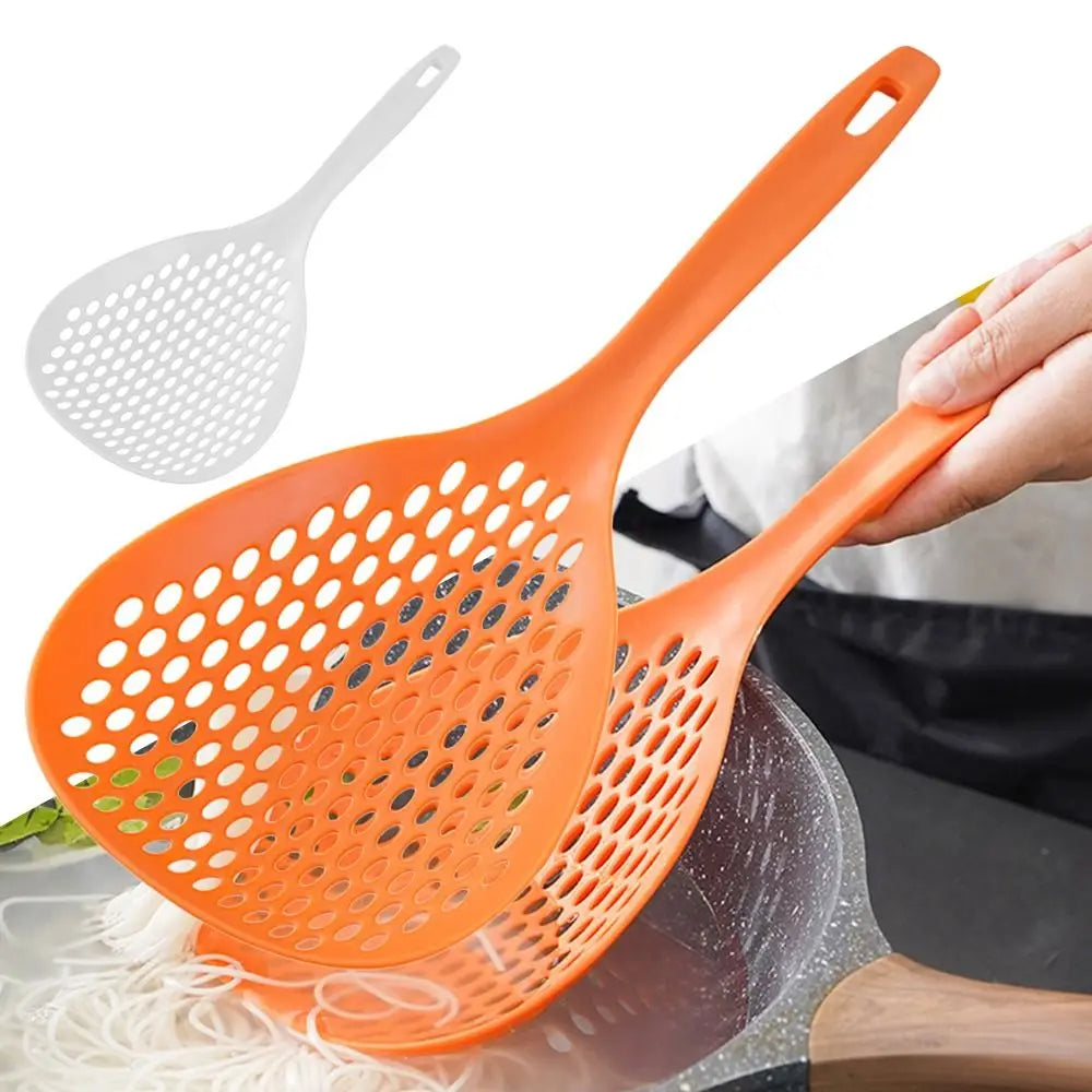 1Pcs Plastic Spoon Large Creative Colander Strainer Food Straining Spoon Portable Anti-scald Skimmer Household Kitchen Tools
