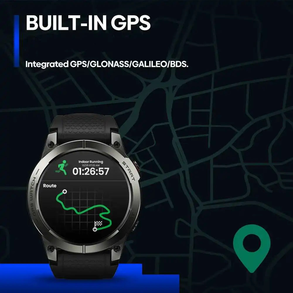 [2024 World Premiere] Zeblaze Stratos 3 Pro GPS Smart Watch Built-in GPS 1.43'' AMOLED Display Bluetooth Phone Calls For Man