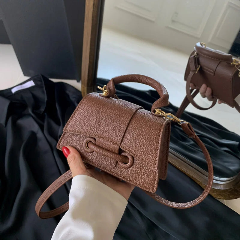 Korean Fashion Versatile Exquisite Women's Bags Shoulder Buckle Solid Premium Texture Temperament Generous Handbag Crossbody