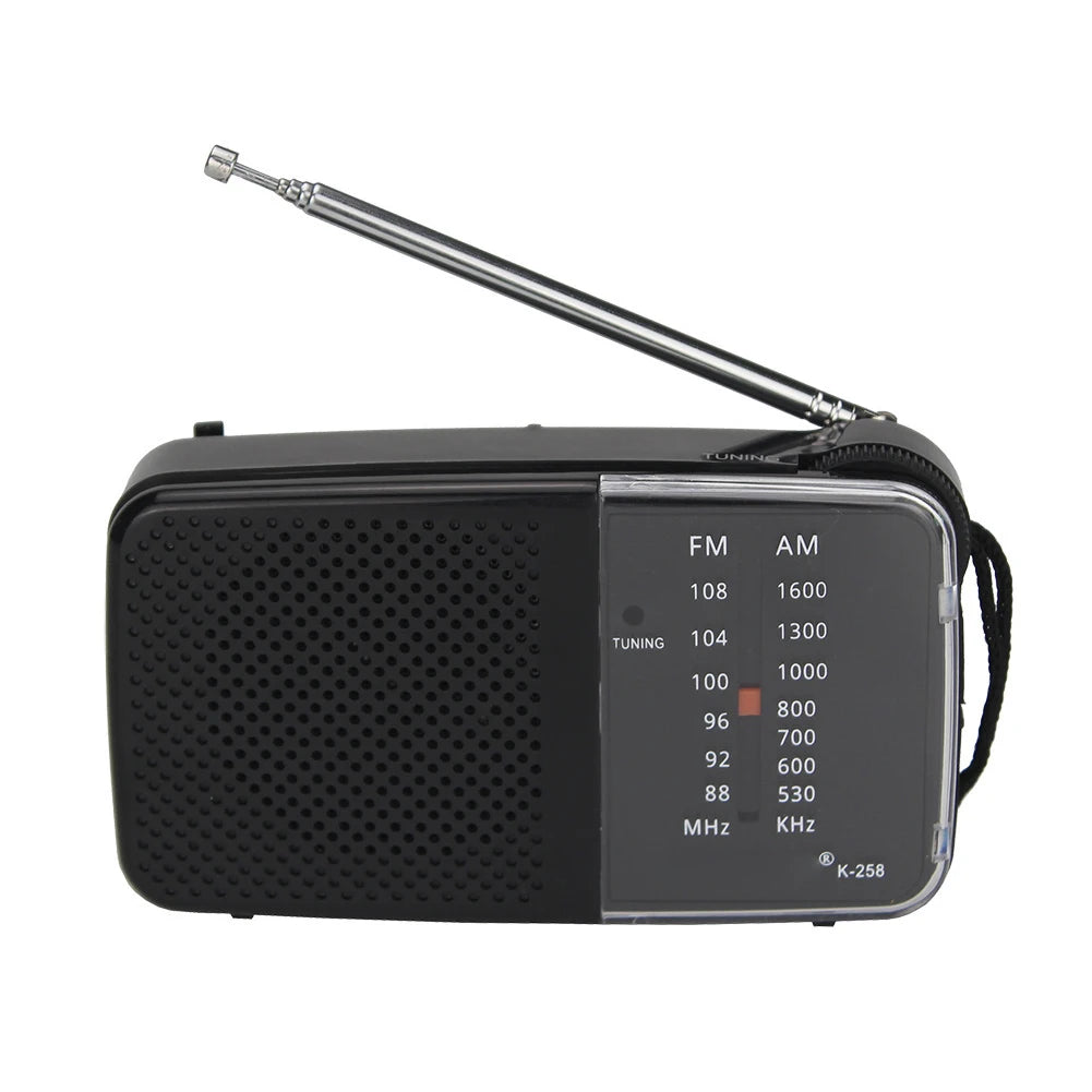 Portable Radio with Speaker Mini Transistor Radio with Strap Battery Powered Radio Telescopic Antenna for Running Cycling