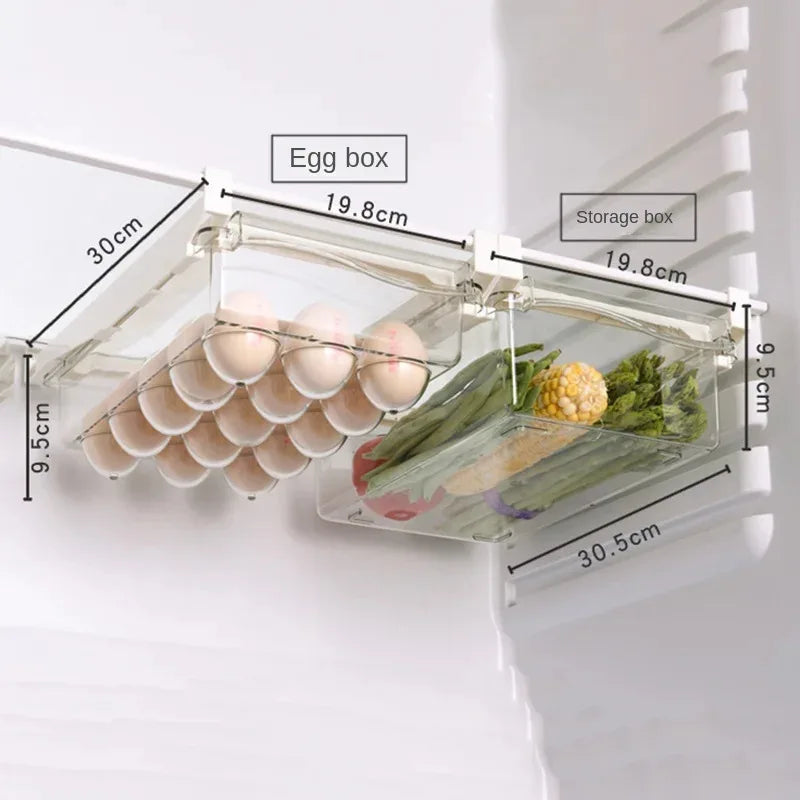 Home 1pc Drawer Style Refrigerator Egg Storage Box Household Plastic Fresh Keeping Holder Rack for Food Fruit