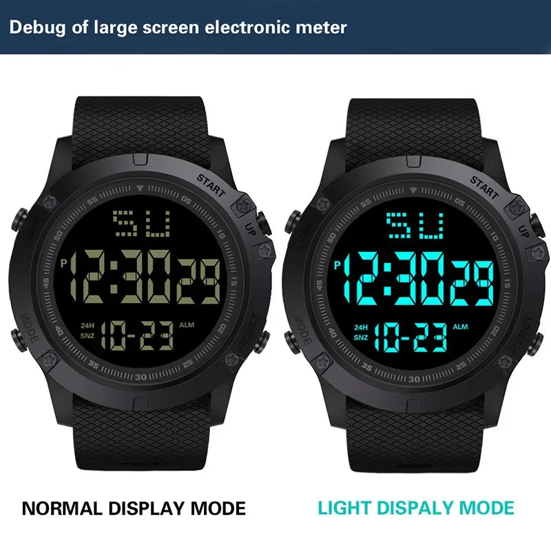 Men Sport Watch Multifunction Military Sports Watch Alarm Clock Luminous LED Digital Watch Big Dial Student Electronic Clock