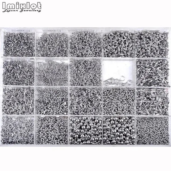 45-105Pcs Stainless Steel Body Piercing Jewelry Mix Style Eyebrow Navel Labret Lip Tongue Nose Ring Tragus Ear Piercing Jewelry