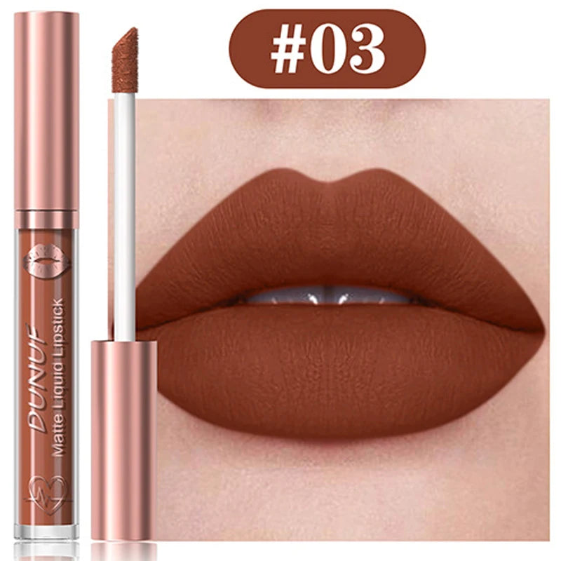 18-Colors Sexy Velvet Matte Lip Gloss Rose Pink Liquid Lipstick Beauty Red Waterproof Lasting Easy To Color Nude Lip Tint Makeup