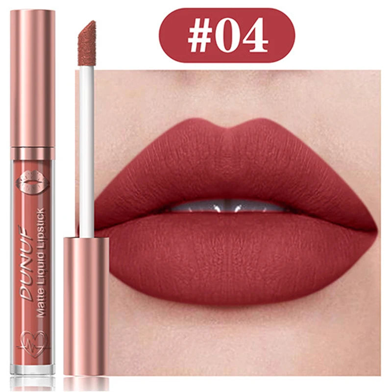 18-Colors Sexy Velvet Matte Lip Gloss Rose Pink Liquid Lipstick Beauty Red Waterproof Lasting Easy To Color Nude Lip Tint Makeup