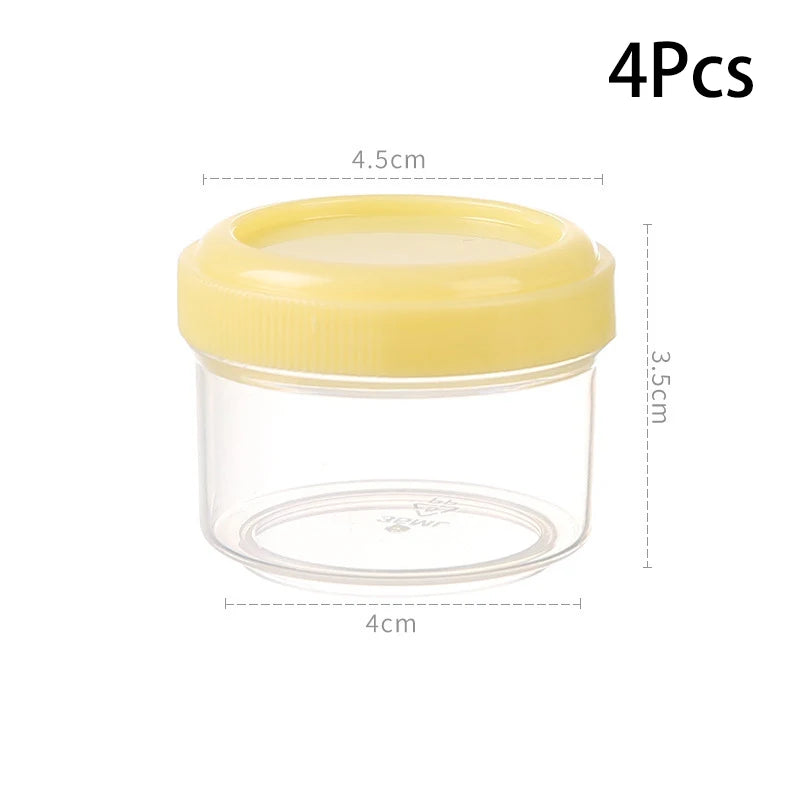 4Pcs 35ml Salad Dressing Containers To Go Plastic Twist Top Sauce Condiment Container With Lid Lunch Box Accessories