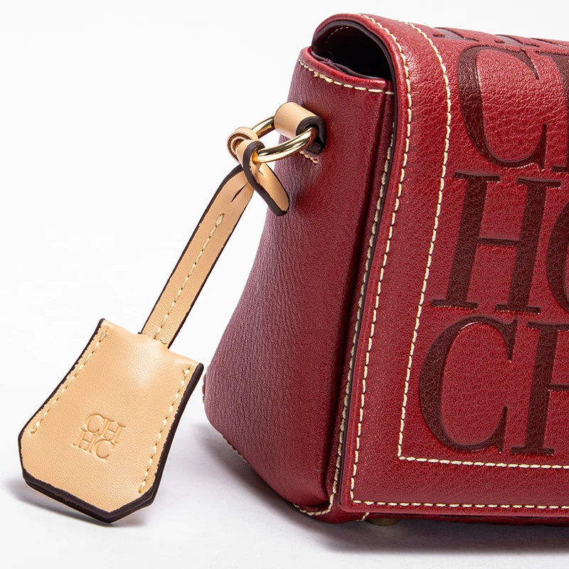 CHCH Fashion Classic Retro Women's New Shoulder Bag Letter PU Material Party Multi functional Crossbody Bag