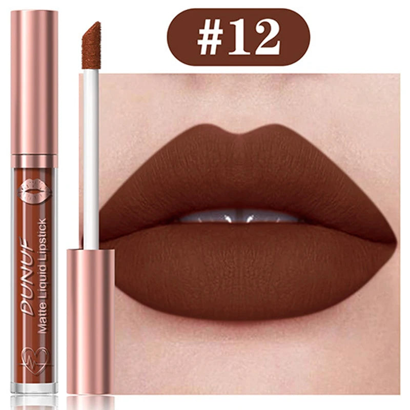 18-Colors Sexy Velvet Matte Lip Gloss Rose Pink Liquid Lipstick Beauty Red Waterproof Lasting Easy To Color Nude Lip Tint Makeup