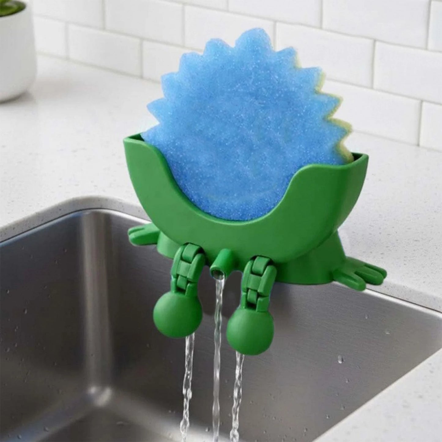 Smiling Sponge Holder 3D Printing Sponges Soap Holder Drying Rack for Scrub Daddy Kitchen Countertop Sink Organizer for Kitchen