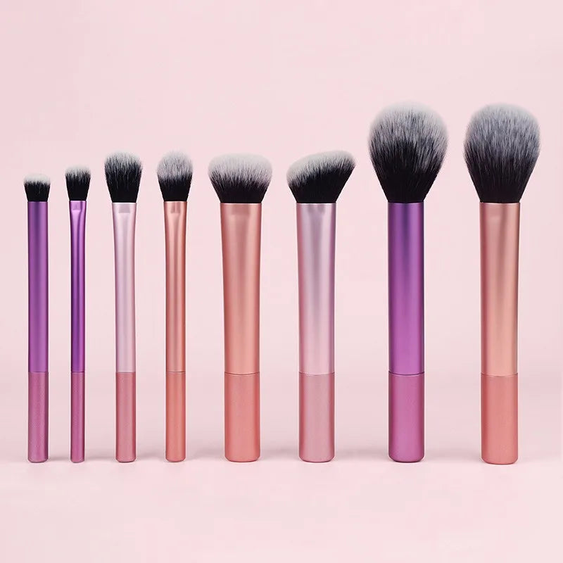 8pcs Pro Makeup Brush Set - Soft, Premium Synthetic Hair, Cruelty-Free, Easy to Clean, Foundation, Blush, Eyeshadow, Cosmetic