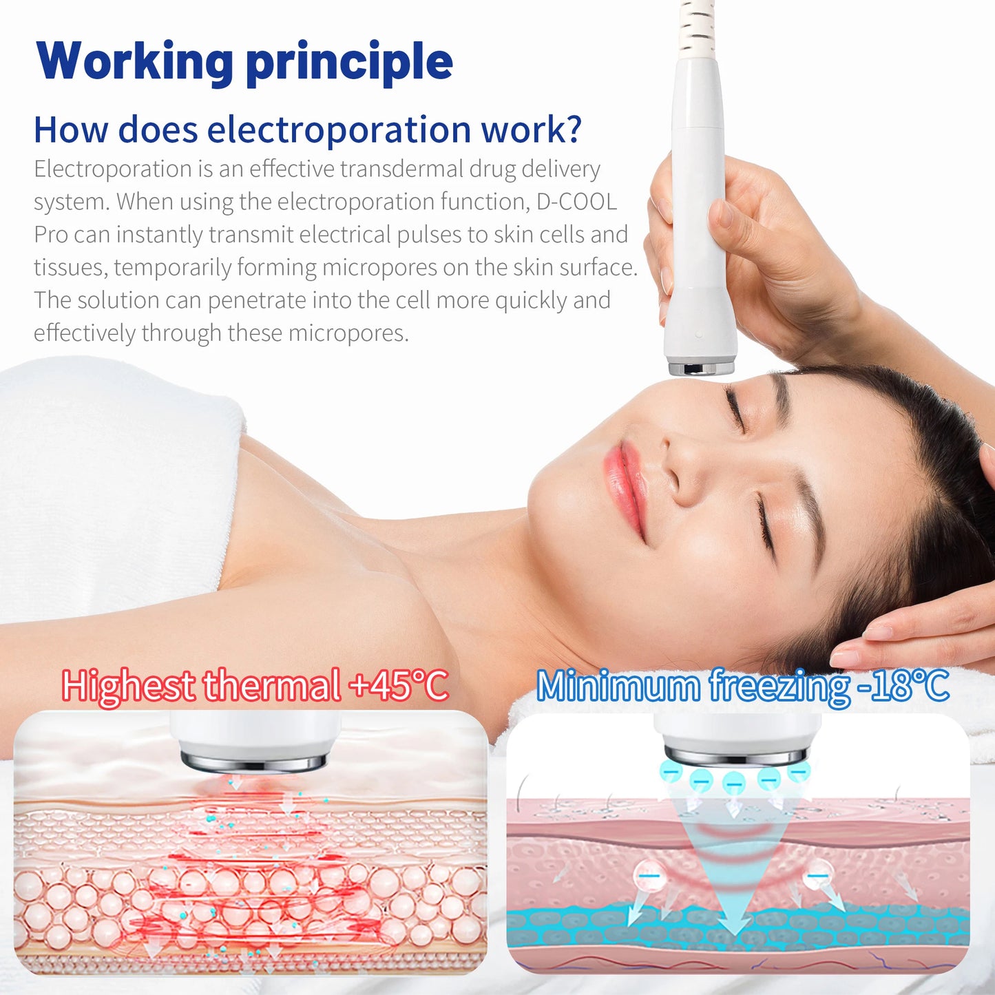 NEW Slimming Dcool Portable Cool Hot For Skin Tightening Anti Puffiness Facial Electroporation Machine Beauty Device