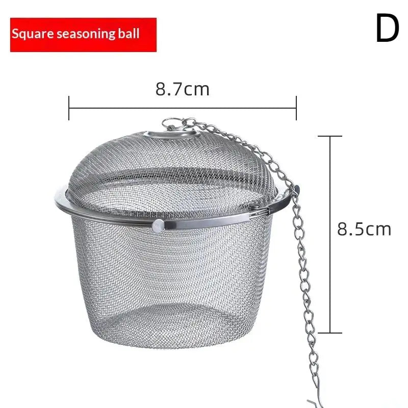 Tea Coffee Stew Spice Soup Herbal Sieve Infuser Reusable Stainless Steel Seasoning Bag Ball Kitchen Filter Sachet With Chain