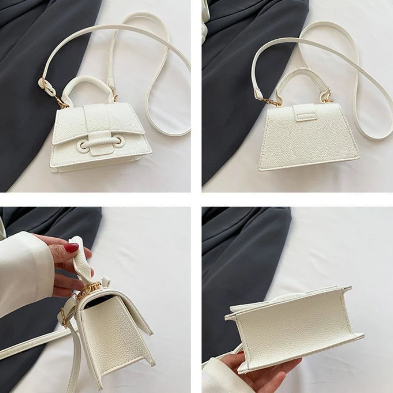 Korean Fashion Versatile Exquisite Women's Bags Shoulder Buckle Solid Premium Texture Temperament Generous Handbag Crossbody
