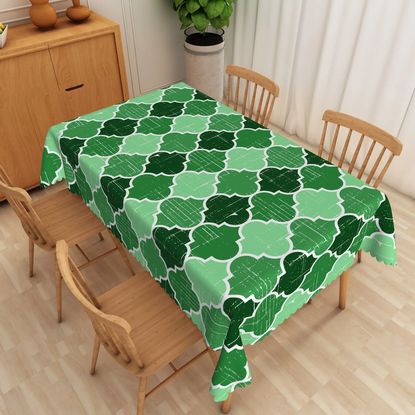 Moroccan Pattern Tablecloth Geometric Design Waterproof Easy Clean Rectangular Table Cover for Dining Room Kitchen Home Decor